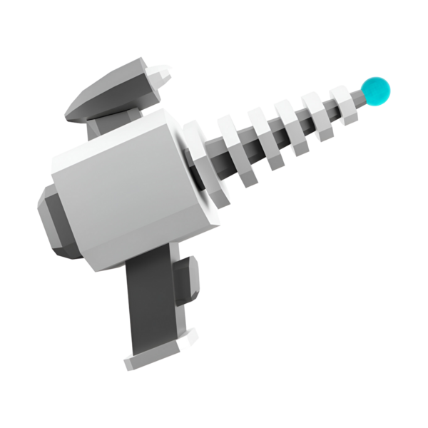 Yaratıcı oyun ve oyun için tasarlanmış spiral namlulu fütüristik bir bilim kurgu silahı..