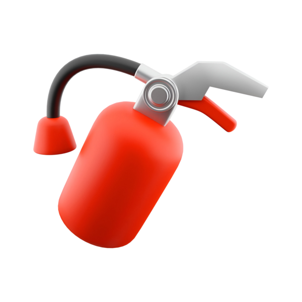 Güvenlik ve yangın önleme için tasarlanmış kırmızı bir yangın söndürücü..