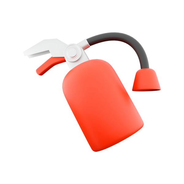 Güvenlik ve yangın önleme için tasarlanmış kırmızı bir yangın söndürücü..