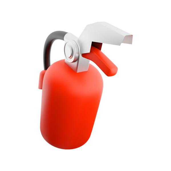 Güvenlik ve yangın önleme için tasarlanmış kırmızı bir yangın söndürücü..