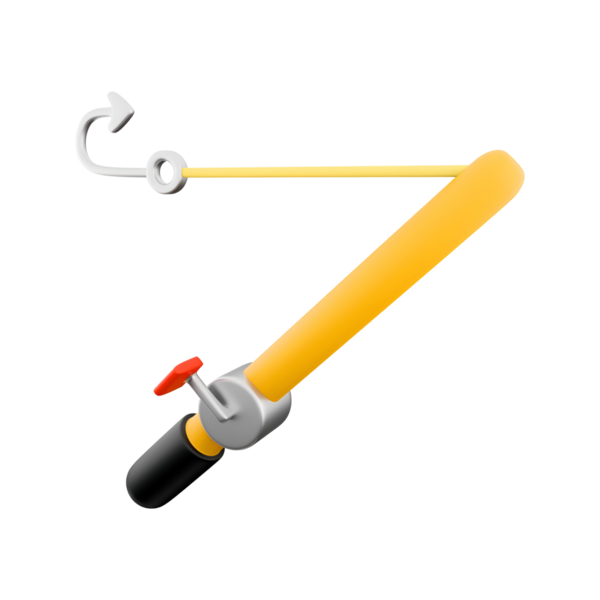 Kancası ve kıskacı olan sarı bir alet, muhtemelen nesneleri yerinde tutmak için kullanılır..