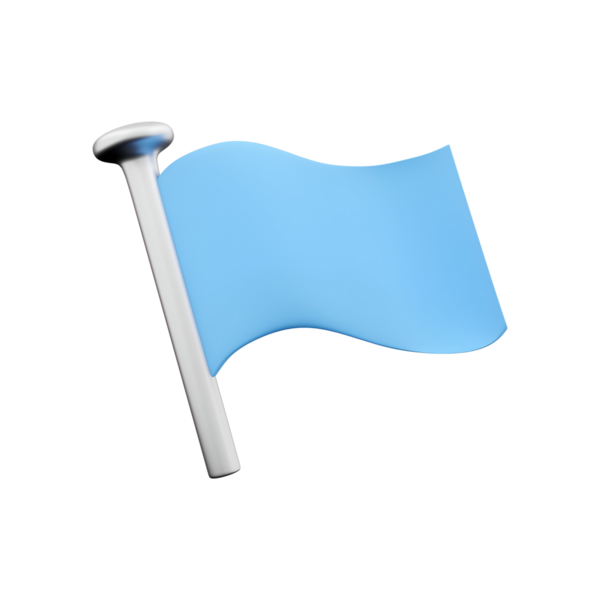 Beyaz bir direğin üzerindeki basit mavi bayrak, barış, sükunet ya da sinyal gibi çeşitli anlamları sembolize eder..