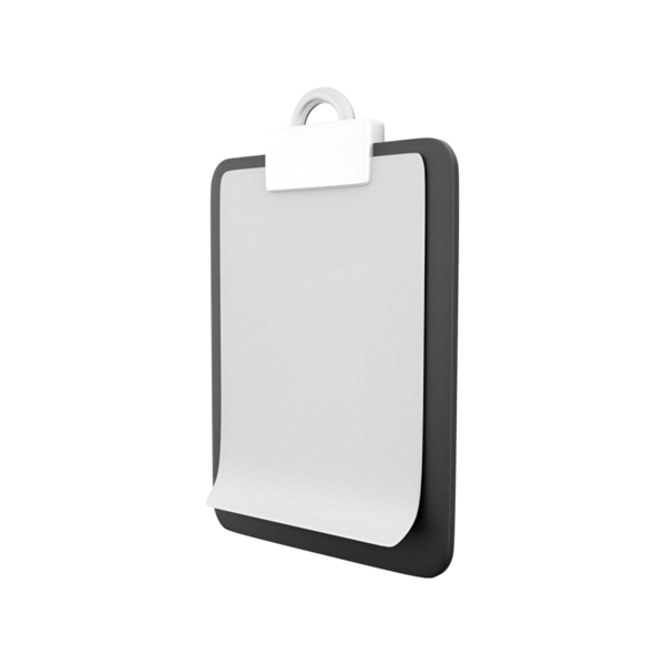 Not almak ya da belgeleri düzenlemek için kullanılan beyaz kağıtlı boş bir pano..