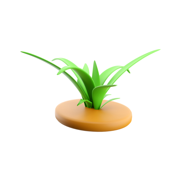 Dairesel bir tabanda büyüyen çimlerin biçimlendirilmiş bir temsili, grafik tasarım veya illüstrasyon amaçları için ideal.