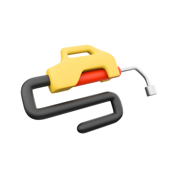 Benzin istasyonlarında yakıt dağıtımı için kullanılan stilize bir benzin pompası..