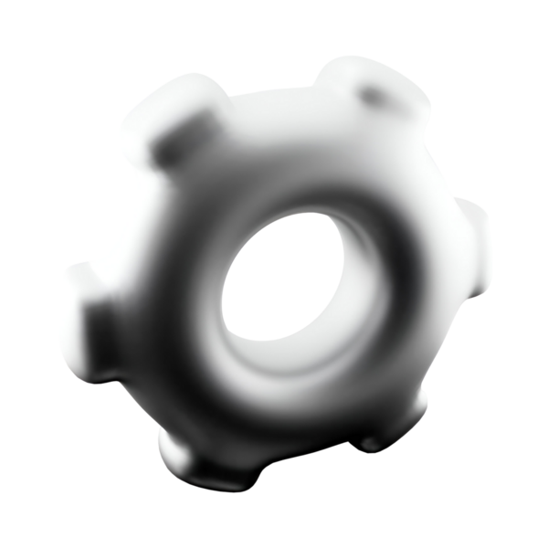 Düz yüzeyi ve yuvarlak kenarları olan biçimlendirilmiş bir dişlinin üç boyutlu görüntülemesi.