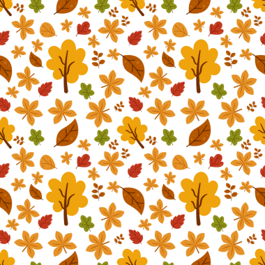 Ağaçlı ve renkli yapraklı sonbahar temalı pürüzsüz desen