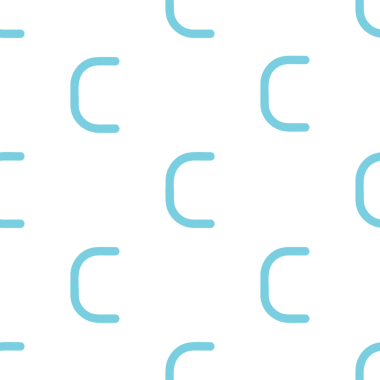 Biçimlendirilmiş C harfi beyaz arkaplanda açık maviye sahip kusursuz desen