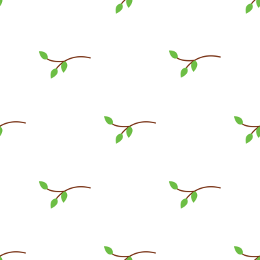 Basit Şube ve Yapraklar Kusursuz Desen Tasarımı