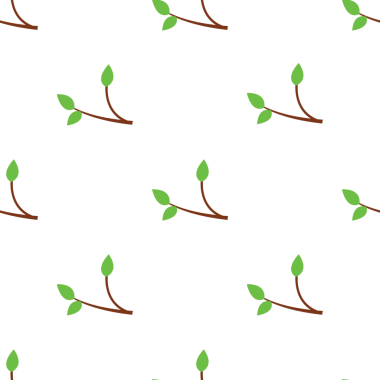 Beyaz Arkaplanda Hassas Yeşil Dal Şeklinde Kusursuz Desen