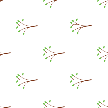 Dal ve yaprak vektör illüstrasyon tasarımlı kusursuz desen