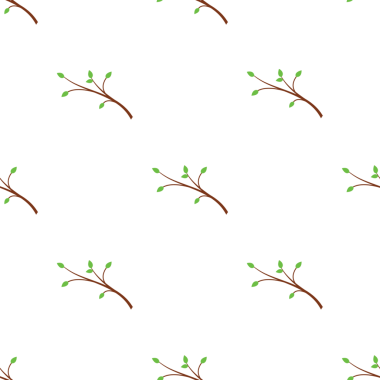 Bahar ağacı dalları ve yeşil yapraklı kusursuz botanik desen