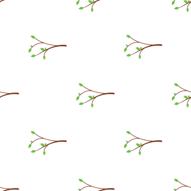 Dalların üzerinde yeşil yapraklar olan kusursuz vektör deseni