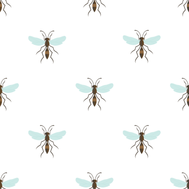 Sivrisinekli kusursuz vektör deseni, tekstil yüzeyi için tasarım