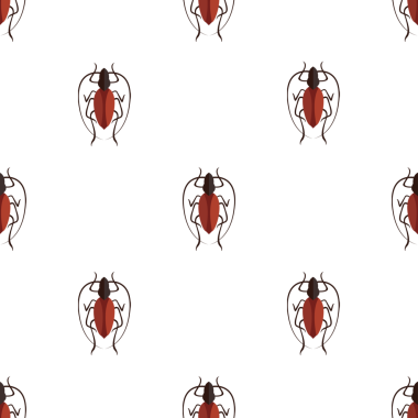 Beyaz arka planda kahverengi böcekli kusursuz vektör deseni