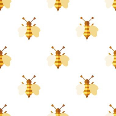 Hassas bal arısı vektörü kusursuz desen, nazikçe tekrarlayan tasarım