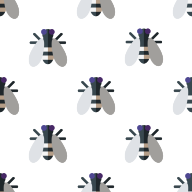 Düz simgelerin kusursuz deseni arkaplan tasarımı için sinek vektörü