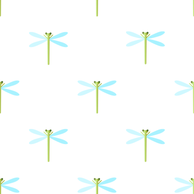 Şirin yusufçuk böcekleri vektör illüstrasyonlu kusursuz desen