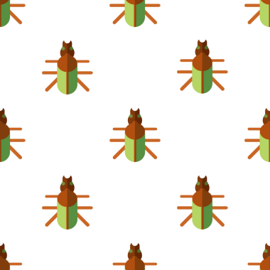 Beyaz Arkaplanda Şekillendirilmiş Kahverengi ve Yeşil Böceklerin Kusursuz Örnekleri