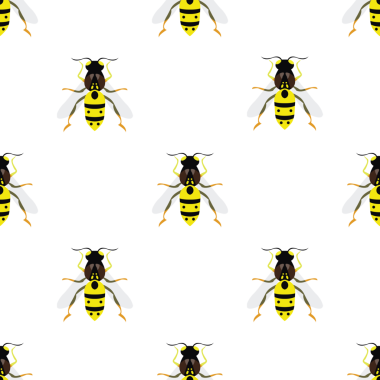 Sarı ve siyah tonlarda kusursuz yaban arısı deseni izole edildi.