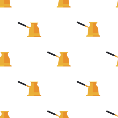 Beyaz arka planda geleneksel kahve demliğinin kusursuz deseni