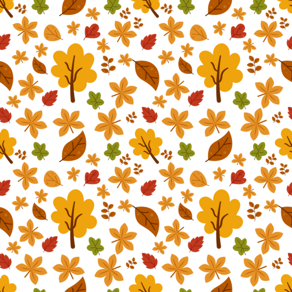 Ağaçlı ve renkli yapraklı sonbahar temalı pürüzsüz desen