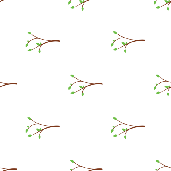 Dalların üzerinde yeşil yapraklar olan kusursuz vektör deseni