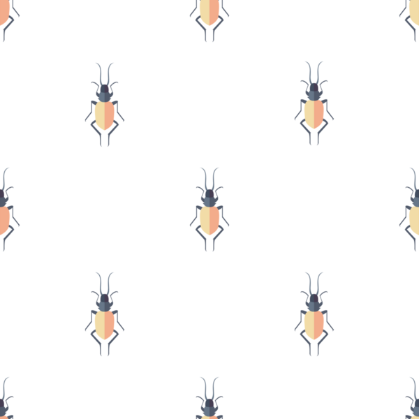 Beyaz arka planda biçimlendirilmiş böceklerle kusursuz desen