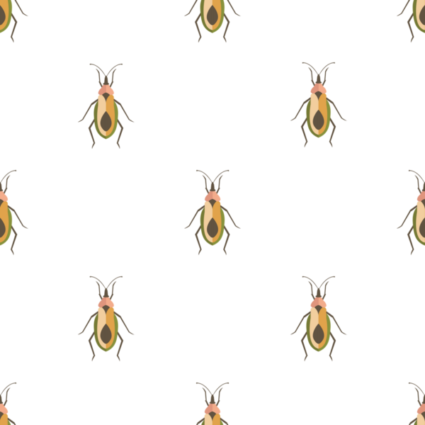 Şirin böcek zararlıları vektör illüstrasyon arka planına sahip kusursuz desen