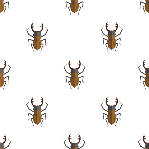 Beyaz arkaplan vektör sanatında geyik böcekleri ile kusursuz desen