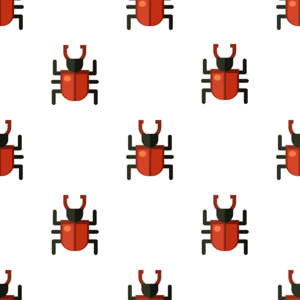 Minimalist kırmızı böcek çizimlerini içeren kusursuz vektör deseni