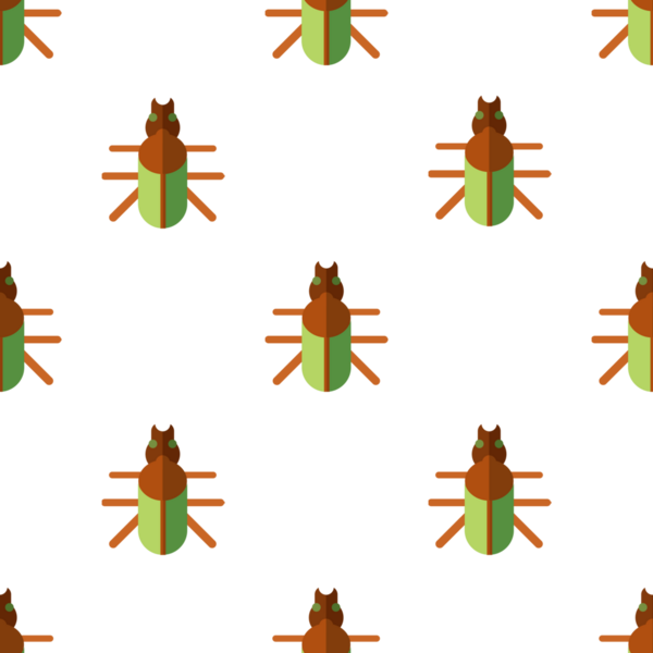 Beyaz Arkaplanda Şekillendirilmiş Kahverengi ve Yeşil Böceklerin Kusursuz Örnekleri