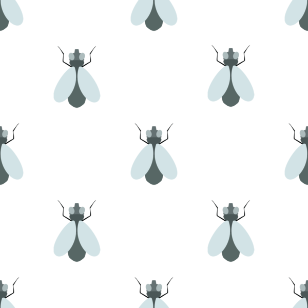 Beyaz arkaplanda minimalist sinek çizimlerini içeren kusursuz desen