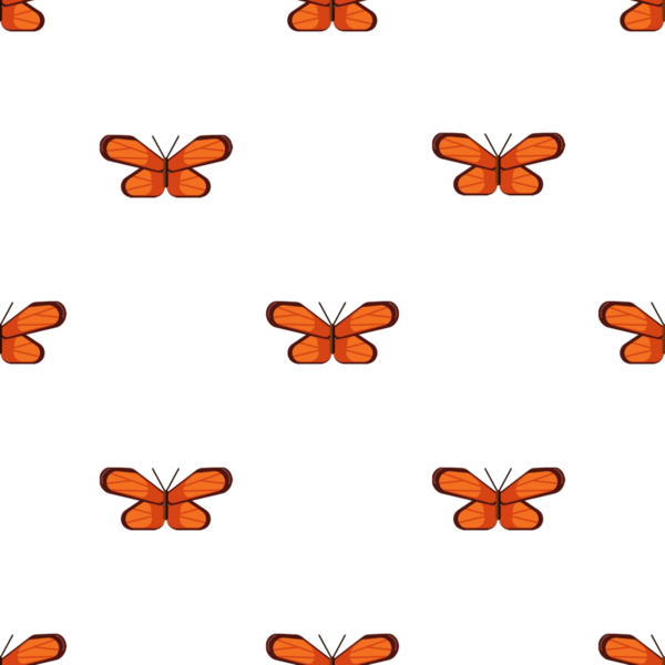 Turuncu kelebek kusursuz desenli vektör çizimi
