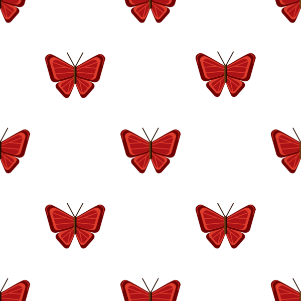 Tekstil ya da duvar kağıdı için kırmızı kelebek desensiz dizayn