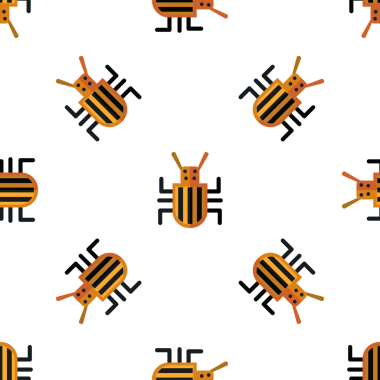 Renkli çizgili böceksiz desen tasarımı