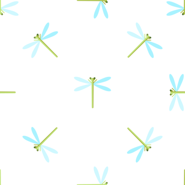 Beyaz arka planda sevimli yusufçuk deseni