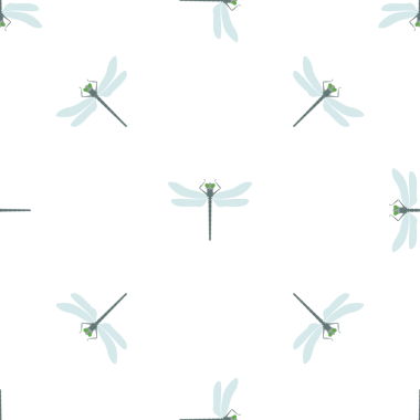 Beyaz arka plan dizaynında yusufçuğun kusursuz vektör deseni