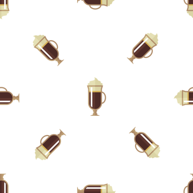 Latte Coffee ile kusursuz desenli İçecekler vektör illüstrasyon tasarımı