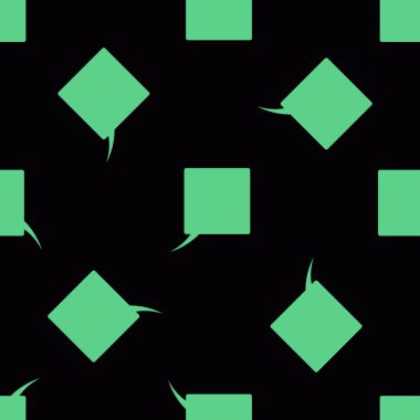 Beyaz arkaplan vektörü üzerinde yeşil konuşma baloncuklarının kusursuz deseni