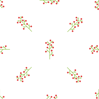 Basit kırmızı böğürtlen ve yeşil dal örnekleriyle kusursuz desen.