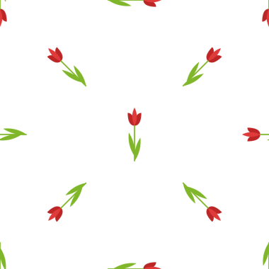 Beyaz arkaplanda kusursuz kırmızı lale deseni