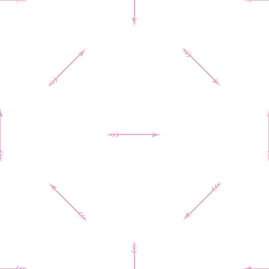Beyaz arkaplan vektör tasarımında pembe oklu pürüzsüz desen