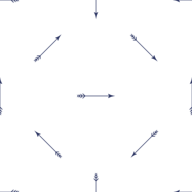Beyaz arkaplanda çeşitli yönlerde oklarla kusursuz desen