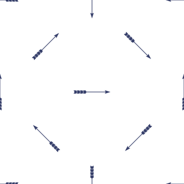 Beyaz arka plana yayılmış kusursuz soyut ok deseni