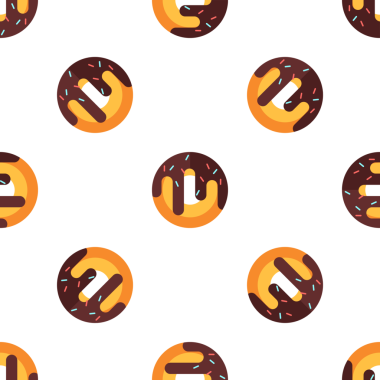 Düz dizaynlı donutlar beyaz arkaplanda pürüzsüz desen