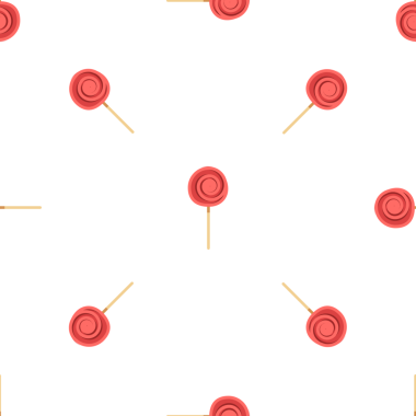 Tatlı Lezzet: Beyaz Arkaplanda Kusursuz Kırmızı Lolipoplar Şablonu