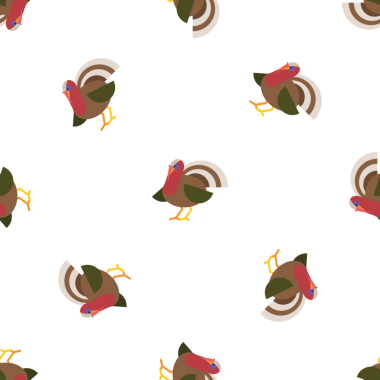 Şükran Günü için Şekillendirilmiş Hindi Çizimlerini Özetleyen Kusursuz Desen