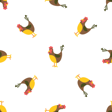 Çizgi film tavukları vektör çizimi ile kusursuz desen