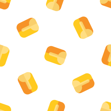 Beyaz Arkaplanda Şekerli Mısır Vektörü İllüstrasyonlu Kusursuz Desen